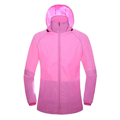Colmkley Women Men Windproof Jacket Outdoor Bicycle Sports Quick Dry Coat Top Pink