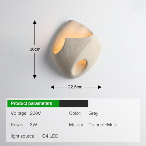 kaixunl 3W Interior Wall Sconce Wabi-sabi Style Modern Wall Sconces Bedroom Art Deco for Living Room Bedroom Hallway Dressing Table Mirror Stairs 3000K 22.5 x 26 x 9 cm