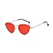 MINCL/Summer Fashion Vintage Cat Colorful Lens Sunglasses (gold-red, gold-red)