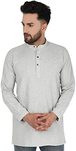SKAVIJ Men's Tunic Kurta Shirt Modern 