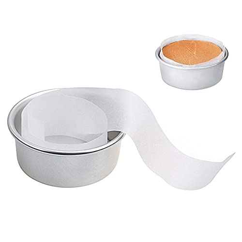 ZCONIEY NonStick Parchment Paper Strips Baking Paper Side Liners for 10" Cake Pans Circle 50