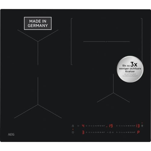 AEG Autark TO64IC0FIT Induction Hob 60 cm, Made in Germany, 4 Flex Cooking Zones with Scratch-Resistant SaphirMattSE Surface, Roasting Zone for More Flexibility, Power Function, Timer, Frameless