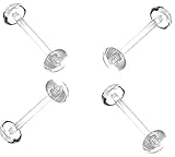 Tongue Retainer 4pc Tongue Rings 14g Clear Bioflex with No-ceum Half Ball 5/8