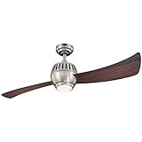 Westinghouse Lighting 7852400 Sparta One-Light 52-Inch Two-Blade Indoor Ceiling Fan, Brushed Nickel with Opal Glass