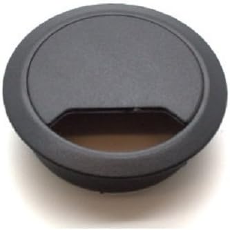 Pack of 10 Black Desk Cable tidy Multipack - Assorted Sizes 60,65,80mm - Desk Cable grommets, Desk hole inserts, Cable management, Office cable tidy (60mm)