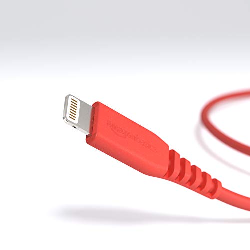 AmazonBasics Apple Certified Lightning to USB Charge and Sync Cable, 6 Feet (1.8 Meters) - Red