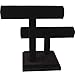 Barelove Jewelry Stand Display 2 Tier, Black Velvet T-Bar Bracelet Watch Bangle Necklace Holder Organizer for Women Girls Men Home Organizer or Store Display