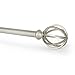 Sheffield Home Window Treatment Round Cage Drapery Curtain Rod Set in Satin Nickel, 66''- 120''