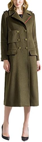 Youtobin Women's Winter Knee Length Shearling Loose Wool Coat S Army Green