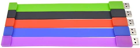 Memory Stick 1GB Bulk Pack of 5 Thumb Drives - USB2.0 Flash Drive 1GB for Computers - FEBNISCTE Multipack Bracelet Jump Drive Mixed Colors Pendrive