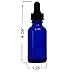 Cobalt Blue Glass Bottles with Glass Droppers 1 Oz - 12/bag