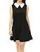 Allegra K Women Peter Pan Collar Sleeveless Swing Dress