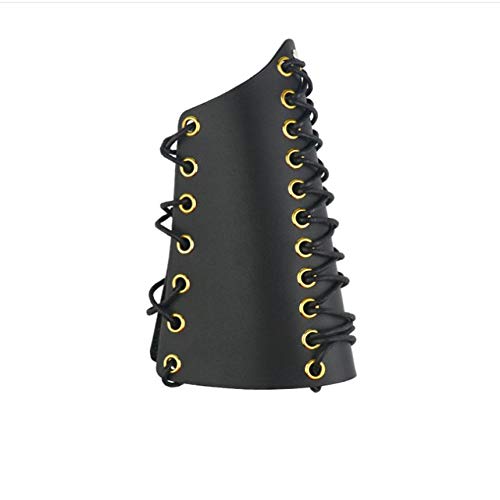 PU Leather Archery Bow Target Arm Guard Forearm Bracelet Armguard Protector Black - Thumbnail 4