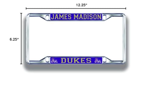 James Madison Dukes License Plate Frame Silver