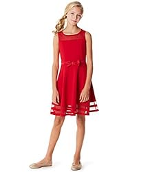 Calvin Klein Girls' Sleeveless Party Dress, Fit and