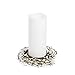Christmas Candle Rings for Pillars - White Pip Berry on Rustic Twig Wreath, Fits Up to 3 Inch Pillar Candles, Holiday Table Decor or Wedding Centerpiece, Set of Three