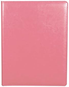 Wonque A4 Clipboard Folder Mutipl-Function Conference Folder Notepad Binder Business Document Case Bag with Clipboard-Pink