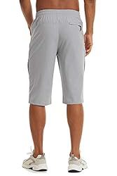 TACVASEN Men's Summer Running Shorts Capri 3/4