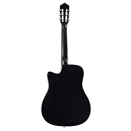 New Beginners Acoustic Guitar With Guitar Case, Strap, Tuner and Pick Black - Image 4