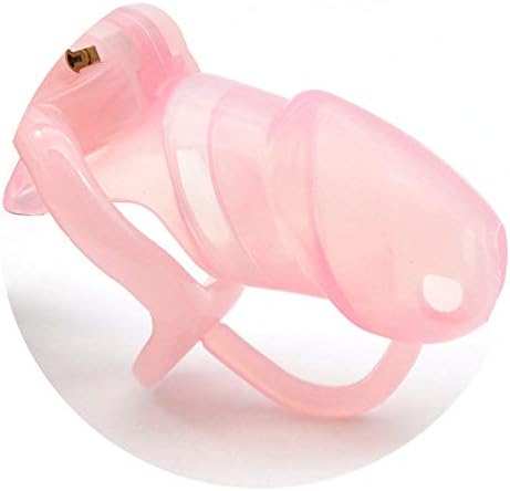 Small Male Chasti-ty De-vice Silicone Cage with Fixed Resin Ring Lock Ring Chasti-ty Belt A360 Graceful Play Tshirt,Pink Graceful Play Tshirt,XL