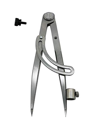 ZLKSKER 6 inch Professional Divider with Pencil Holder and Locking Wing, Divider Caliper Wing Compass (6 inch)