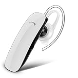 GLCON G-01 Wireless Bluetooth Headset with Microphone Mic,Voice Command,9 Days Long Standby,Noise Canceling Headphones Ear Buds for iPhone X 8 7 6 plus,Galaxy S9 S8 S7 Edge Android Smart Phones, White