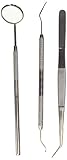 Dental Power 3pcs Basic Dental Instruments Set Mirror Explorer C. Plier