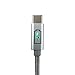 Type C - USB Cable by SPEED CHARGER ZONE | Silver | Smart LED Indicator, Fast Charging, Nylon Braided, 3 Feet | Lifetime Warranty