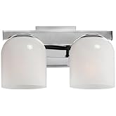 Maxim Scoop - 2 Light Bath Vanity-8 Inches Tall and 13.5 Inches Wide-Polished Chrome Finish-Marble Glass Color