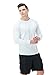 TSLA Men's Rashguard Swim Shirts, UPF 50+ Cool Running Workout Loose-Fit Long Sleeve, Sun Block White, X-Small