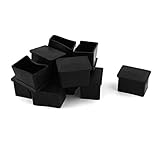 Rubber Furniture Table Chair Rectangle Leg Foot Covers 25x38mm 12 Pcs