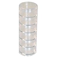 Paylak Storage Stackable Clear Containers 6 for Beads Crafts Findings Small Items 2" Round