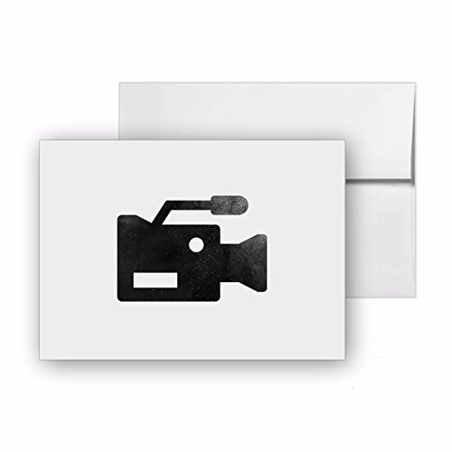 Video Camera Recording Video, Blank Card Invitation Pack, 15 cards at 4x6, with White Envelopes, Item 110064