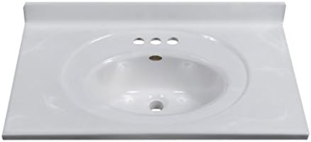 Imperial FS3119W Bathroom Vanity Top with Recessed Center Oval Bowl, White on White Gloss Finish, 31-Inch Wide by 19-Inch Deep