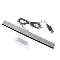 Replacement Wired Infrared IR Ray Motion Sensor Bar Compatible for Nintendo Wii and Wii U Console by Gunel (Silver)