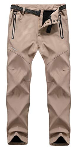 Men's Soft Shell Waterproof Winter Snow Ski Snowboarding Pants Fleece ...