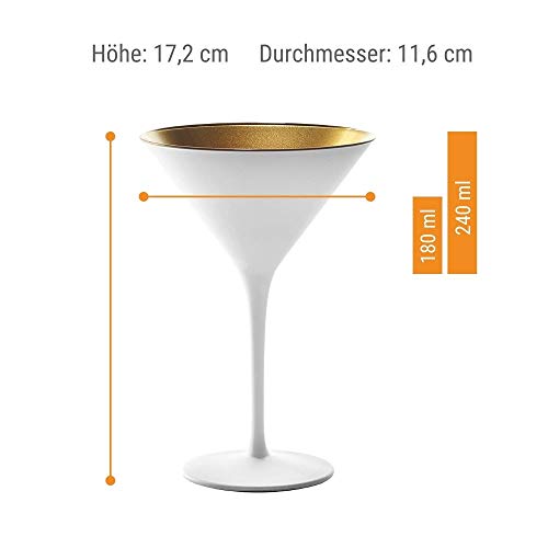 Stölzle Lausitz Cocktailschale Elements 240ml I Martini Gläser 6er Set I weiß-Gold I Cocktailgläser spülmaschinenfest… – Bild 6