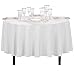 LTC LINENS 90 Inch Round Tablecloth White for Round Table - Stain and Wrinkle Resistant Table Cloth -Washable Polyester Table Cover for Wedding, Party