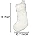 AISENO 2 Pack 18 Inch Snowy White Christmas Stockings Faux Fur Christmas Stockings Hanging Ornaments Candy Gift Bags for Christmas Decorations