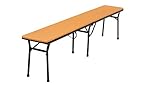 COSCO 6 ft. Indoor Outdoor Center Fold Tailgate Bench with Carrying Handle, Orange Bench Top, Black Frame, 2-pack