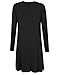 MISSKY Women's Round Neck Knee-lenght Simple Loose T-Shirt Tunic Top Casual Dress