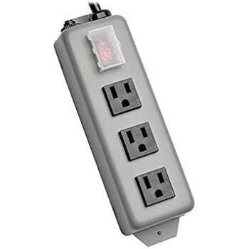 Tripp Lite 3 Outlet Waber Industrial Power Strip, 6ft Cord with 5-15P Plug (3SP),Gray