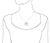 925 Sterling Silver Synthetic CZ Large Starfish Pendant Necklace, 18