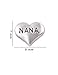 Silver NANA Heart Floating Charm