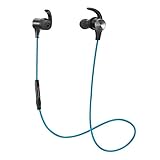 Bluetooth Headphones TaoTronics Wireless 5.0 Magnetic Earbuds Snug Fit for Sports with Built in Mic TT-BH07 (IPX6 Waterproof, aptX Stereo, 9 Hours Playtime) Blue
