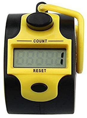 MACHSWON Electronic Counter,5 Digital LCD Electronic Manual Finger Counter,Hand Tally Counters For Running,Golf,Sport,Event,Football Yelloww