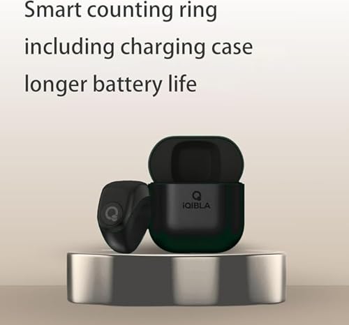 Jood J01 Smart Zikr Ring Tasbih Counter, Smart Rings Tasbeeh For Prayer Reminder OLED Display,IP67 Waterproof, 3 Sizes (18/20/22mm) + Charging Case (Black)