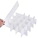 12 Pcs Plastic DIY Grid Drawer Divider Household Necessities Storage Thickening Housing Spacer Sub-Grid Finishing Shelves for Home Tidy Closet Stationary Socks Underwear Scarves Organizer (White)