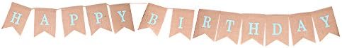 Emoea Birthday Party Banner, Vintage Boys Girls Happy Birthday Bunting for Party Decorations ,Outdoor, Office (brown)