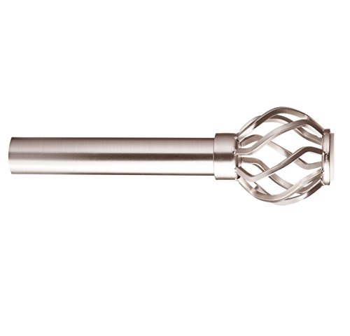 AMG and Enchante Accessories Ultra-Twisted Cage in Brushed Nickel, Shower Curtain or Window Drapery Tension Rod, 42" to 72", SR005B - Thumbnail 6